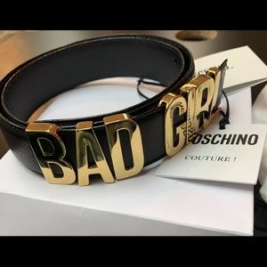 Moschino Couture Bad Girl black leather belt